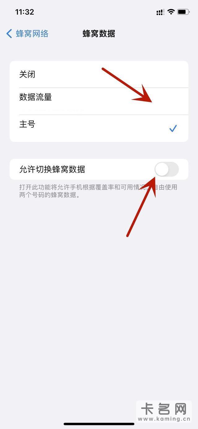 苹果双卡怎么设置用哪个卡的流量？