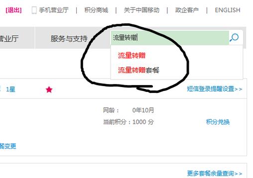 移动流量如何转赠给别人？