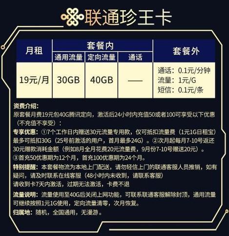 联通大王卡套餐介绍：满足你的流量需求