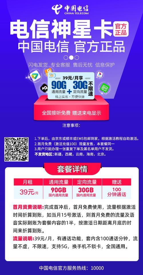 电信纯卡流量套餐介绍